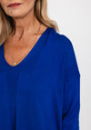 Masai Fatana V-Neck Loose Fine Knit Top, Blue