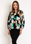 Masai Brisa Geo Print Blouse, Green Lake