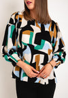 Masai Brisa Geo Print Blouse, Green Lake