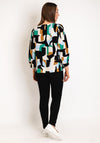 Masai Brisa Geo Print Blouse, Green Lake