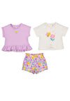 Mayoral Baby Girl Floral 3 Piece Set, Purple