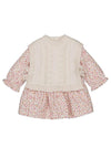 Mayoral Baby Girl Knitted Vest Floral Dress, Cream Multi