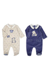 Mayoral Baby Boy Set of Velour Babygrows, Winter Blue