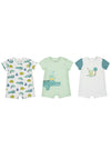 Mayoral Baby Boy Set of 3 Short Rompers, Green