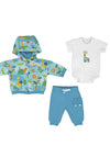 Mayoral Baby Boy 3 Piece Animal Print Tracksuit, Blue Multi
