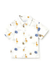 Mayoral Baby Boy Animal Print Short Sleeve Shirt, White