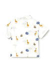 Mayoral Baby Boy Animal Print Short Sleeve Shirt, White