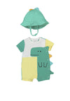 Mayoral Baby Boy Dino Bodysuit and Hat Set, Yellow
