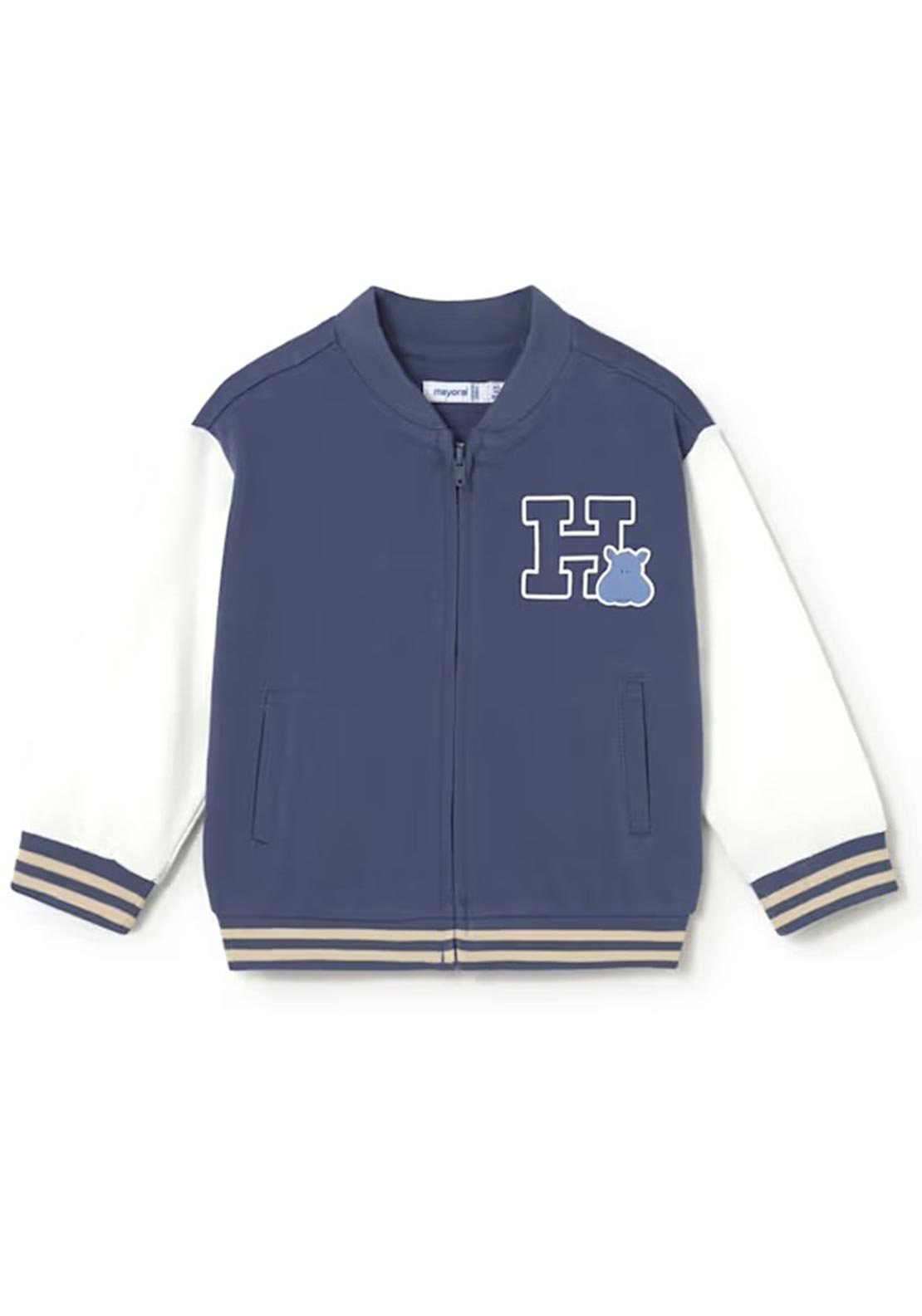 Mayoral Baby Boy Long Sleeve Bomber Jacket, Navy