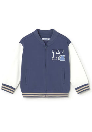 Mayoral Baby Boy Long Sleeve Bomber Jacket, Navy