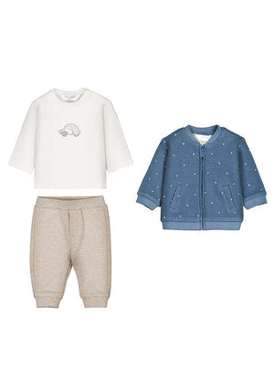 Mayoral Baby Boy Car 3 Piece Tracksuit, Blue