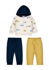 Mayoral Baby Boy Car 3 Piece Tracksuit, Yellow