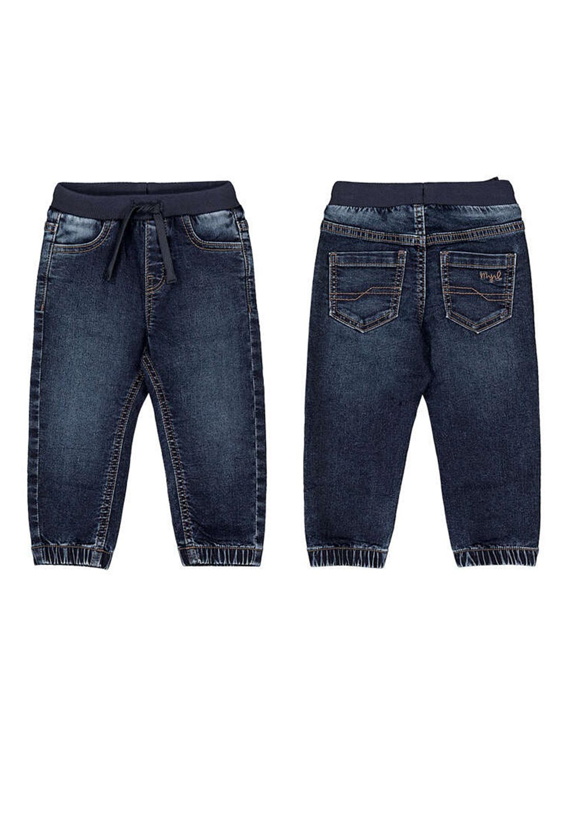 Mayoral Baby Boy Elasticated Waist Soft Denim Jean, Dark Blue