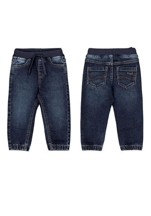Mayoral Baby Boy Elasticated Waist Soft Denim Jean, Dark Blue