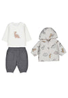 Mayoral Baby Boy Dino 3 Piece Tracksuit, Grey