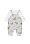 Mayoral Baby Boy Dinosaur Long Sleeve Romper, Grey