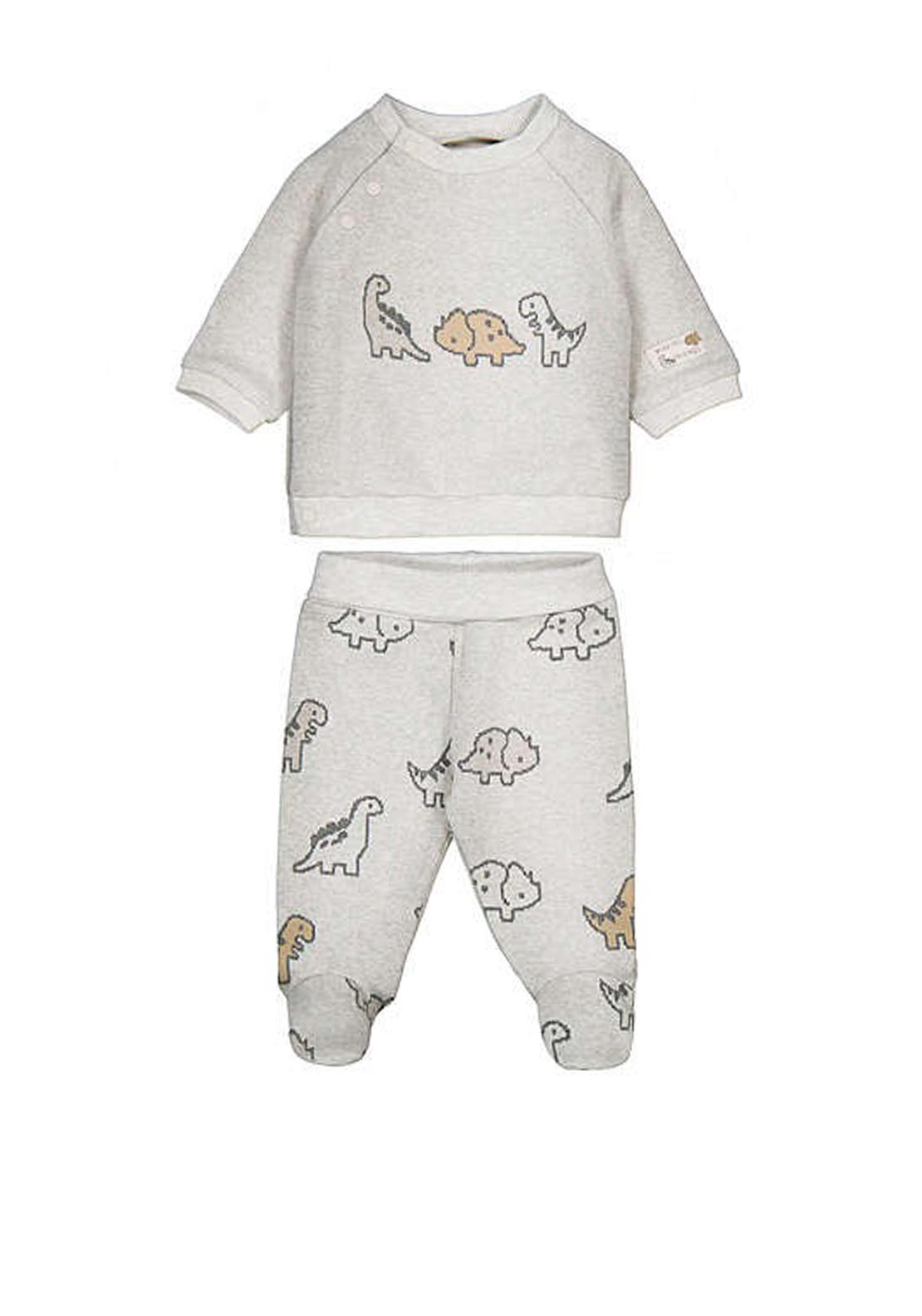 Mayoral Baby Boy Dinosaur Top and Pant Set, Grey