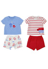 Mayoral Baby Boy 4 Piece Tee and Short Set, Multi