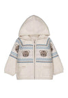 Mayoral Baby Boy Hooded Long Sleeve Knit Cardigan, Cream