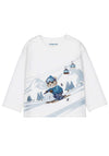 Mayoral Baby Boy Tiger Landscape Long Sleeve Top, White