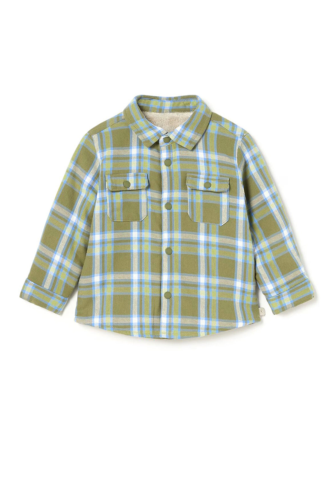 Mayoral Baby Boy Check Overshirt, Green