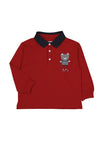 Mayoral Baby Boy Long Sleeve Teddy Polo, Red