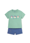 Mayoral Baby Boy Monkey Tee and Short Set, Green