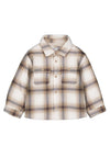 Mayoral Baby Boy Long Sleeve Check Overshirt, Beige