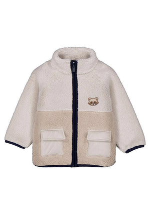 Mayoral Baby Boy Long Sleeve Fleece Jacket, Cream