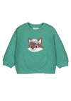 Mayoral Baby Boy Racoon Long Sleeve Sweater, Green