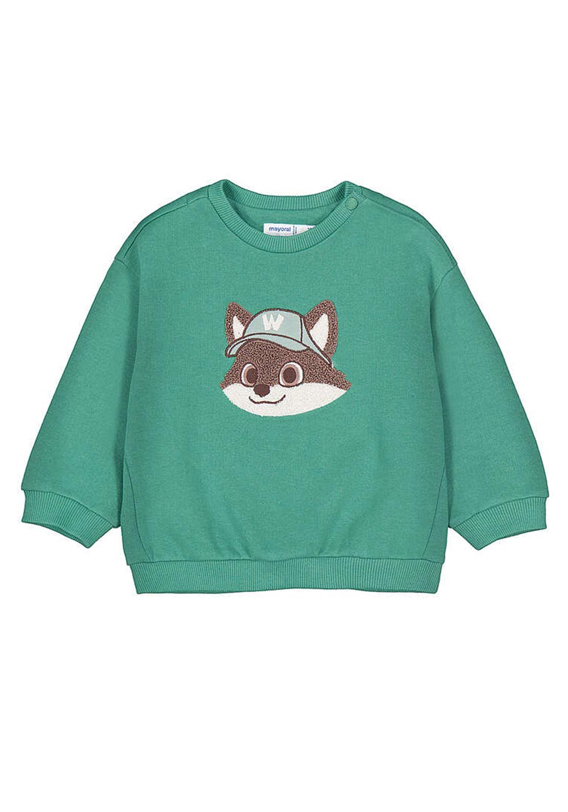 Mayoral Baby Boy Racoon Long Sleeve Sweater, Green