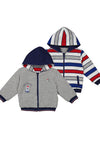 Mayoral Baby Boy Reversible Striped Hoodie, Storm