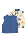 Mayoral Baby Boy Animal Print Reversible Gilet, Navy