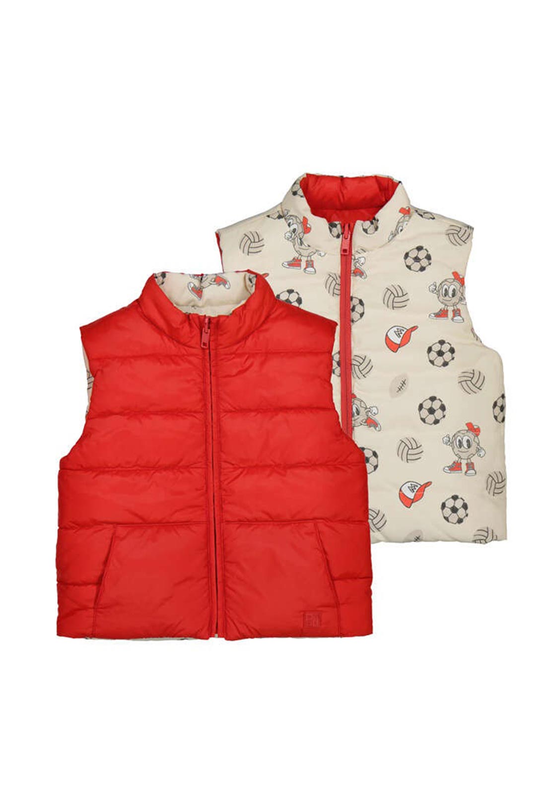 Mayoral Baby Boy Football Reversible Gilet, Red