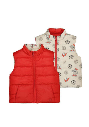 Mayoral Baby Boy Football Reversible Gilet, Red