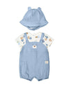 Mayoral Baby Boy Teddy Romper and Hat Set, Blue