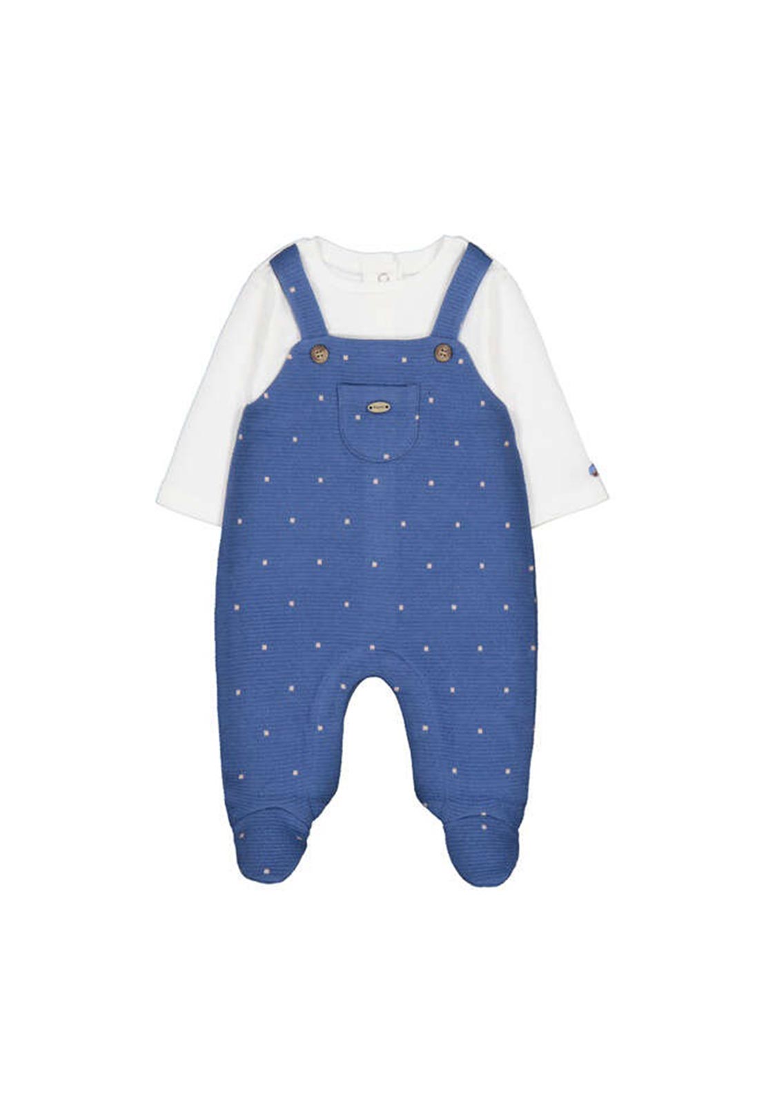 Mayoral Baby Boy Long Sleeve Romper, Blue