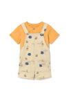 Mayoral Baby Boy Safari Dungaree Short and Tee Set, Beige