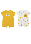 Mayoral Baby Boy Duck 2 Piece Short Rompers, Yellow Multi