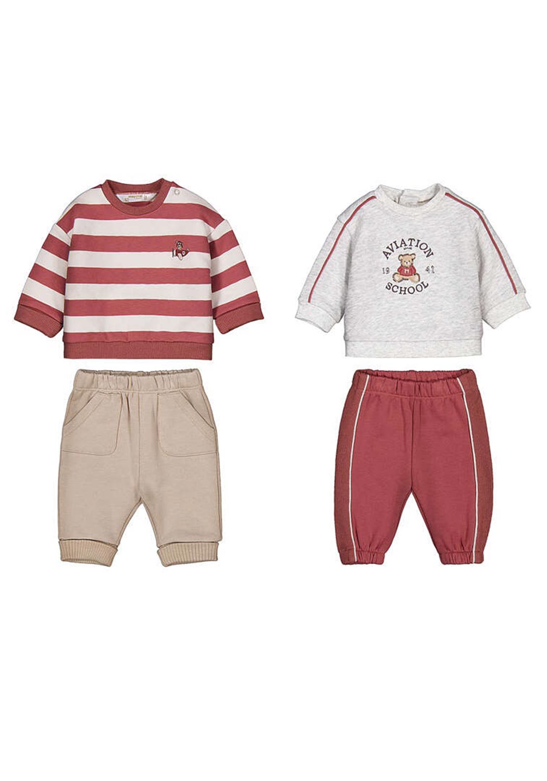 Mayoral Baby Boy Aviation Tracksuit Set, Red Multi