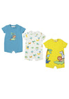 Mayoral Baby Boy Set Of 3 Rompers, Blue Multi