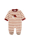 Mayoral Baby Boy Stripe Snail Velour Long Sleeve Sleepsuit, Red