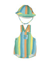 Mayoral Baby Boy Stripe Dungaree and Hat Set, Multi