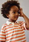 Mayoral Mini Boy Stripe Short Sleeve Polo, Orange
