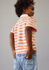Mayoral Mini Boy Stripe Short Sleeve Polo, Orange