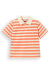 Mayoral Mini Boy Stripe Short Sleeve Polo, Orange