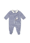 Mayoral Baby Boy Striped Teddy Sleepsuit, Winterblue