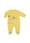 Mayoral Baby Boy Striped Velour Pup Sleepsuit, Honey
