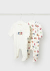 Mayoral Baby Boy Teddy Sleepsuit Set, White