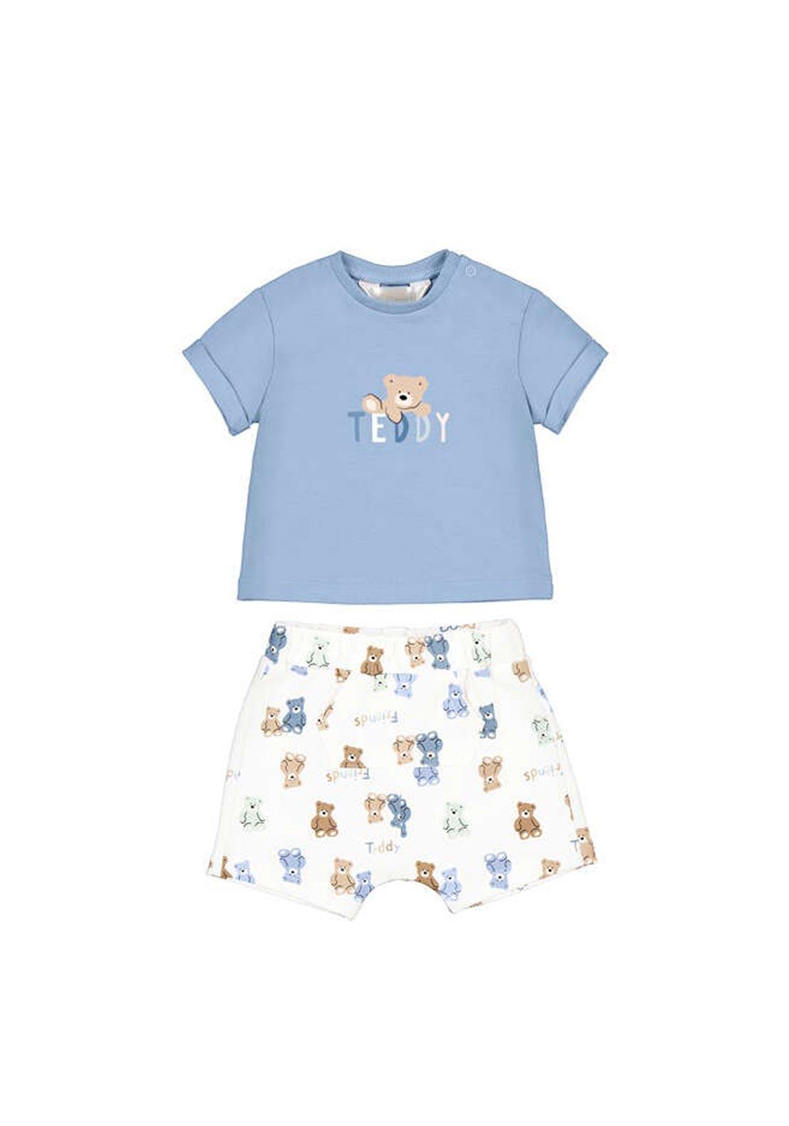 Mayoral Baby Boy Teddy Tee and Short Set, Blue